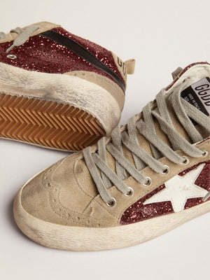 Woman Mid Star Glitter Upper and Suede Toe w/ White Leather Star