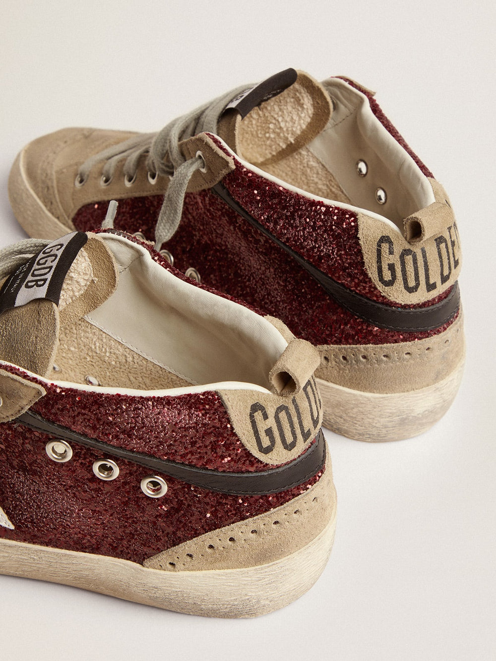 Woman Mid Star Glitter Upper and Suede Toe w/ White Leather Star