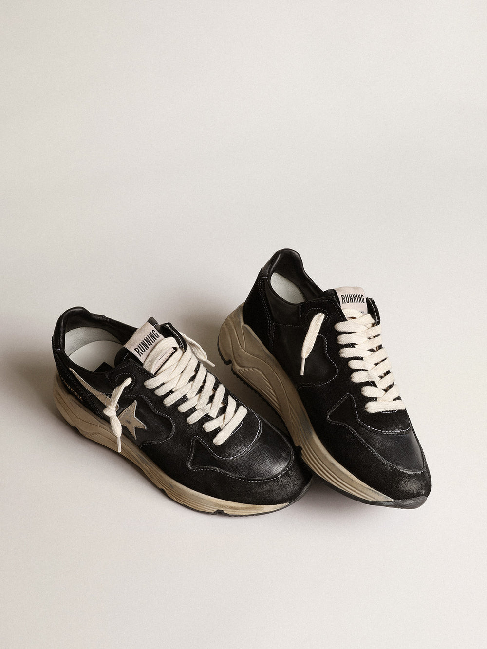 Running Sole Nappa Upper Leather Star Black White - Main Image