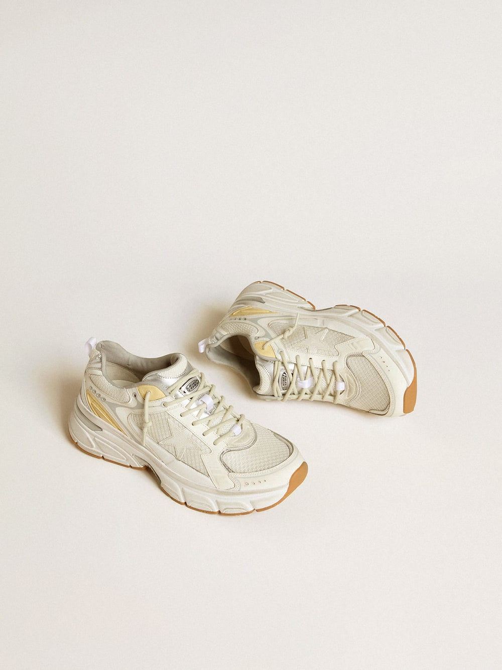 Women’s Lightstar in White Leather and Mesh w/ Worn-White Star