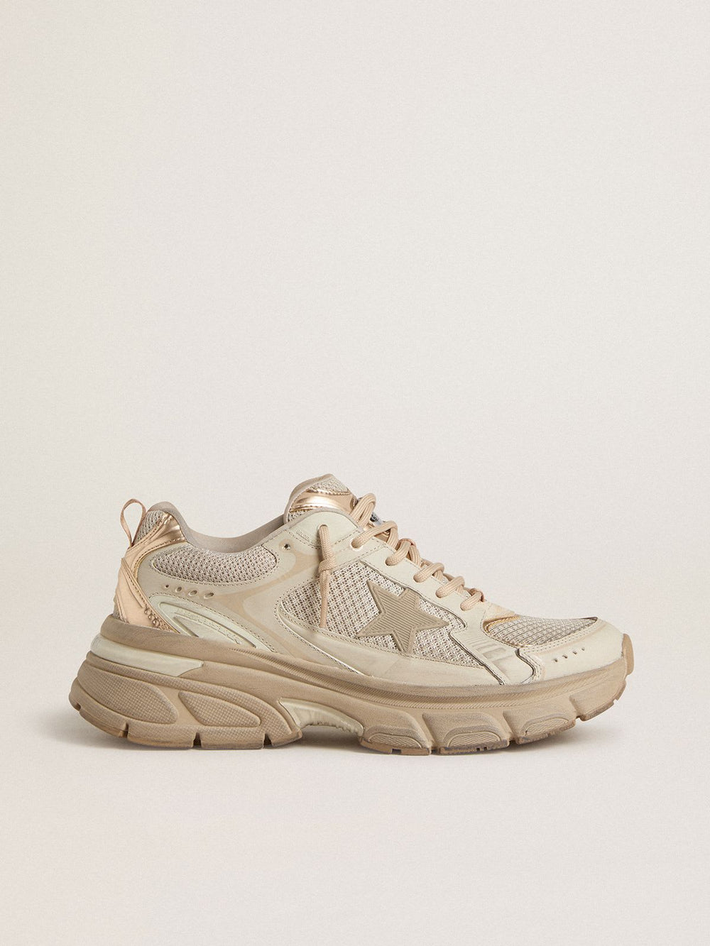 Women’s Lightstar Dove-Gray Leather and Mesh w/ Beige TPU Star