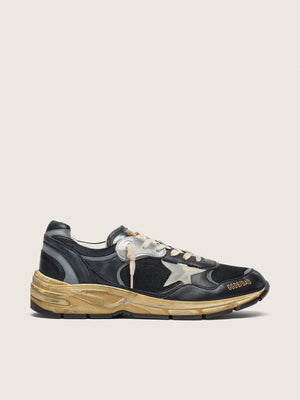 Women’s Dad-Star in Black and Silver Mesh and Nappa w/ Ice-gray star