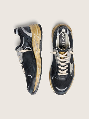 Women’s Dad-Star in Black and Silver Mesh and Nappa w/ Ice-gray star