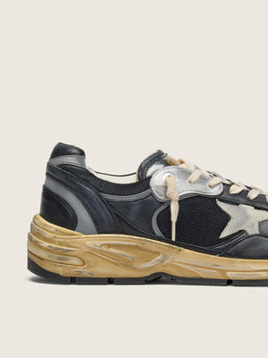 Women’s Dad-Star in Black and Silver Mesh and Nappa w/ Ice-gray star