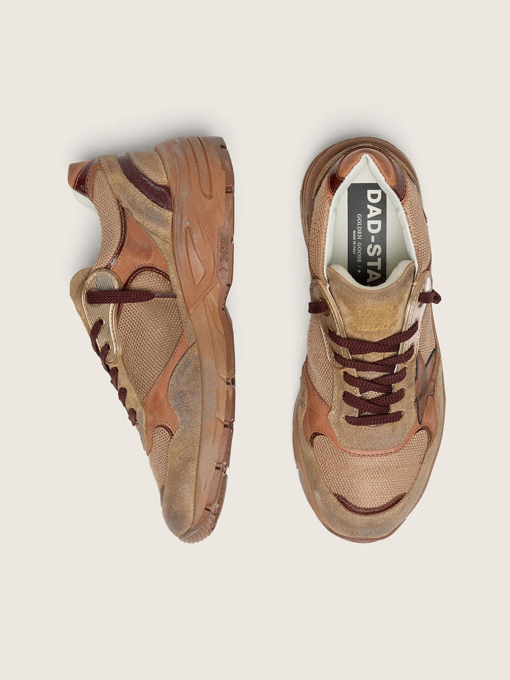 Women's Dad Star Beige Mesh and Leather Upper w/ Laminated Star in Caramel