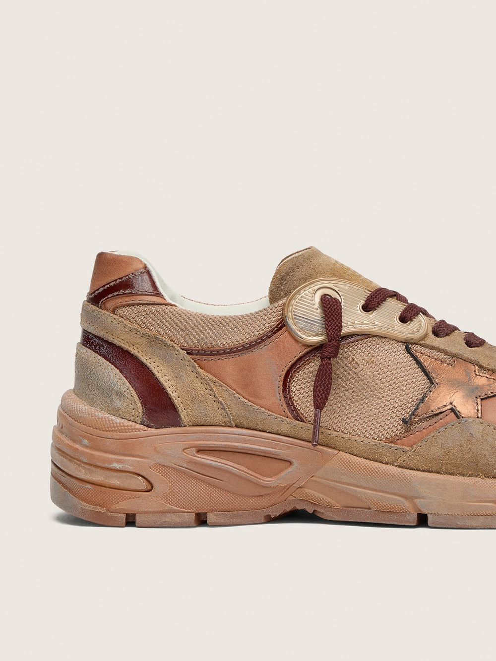 Women's Dad Star Beige Mesh and Leather Upper w/ Laminated Star in Caramel