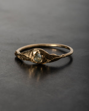 Hades Heart Ring - Rough Australian Sapphire