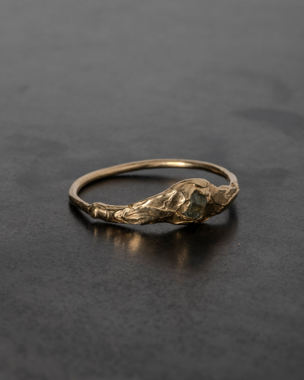 Hades Heart Ring - Rough Australian Sapphire