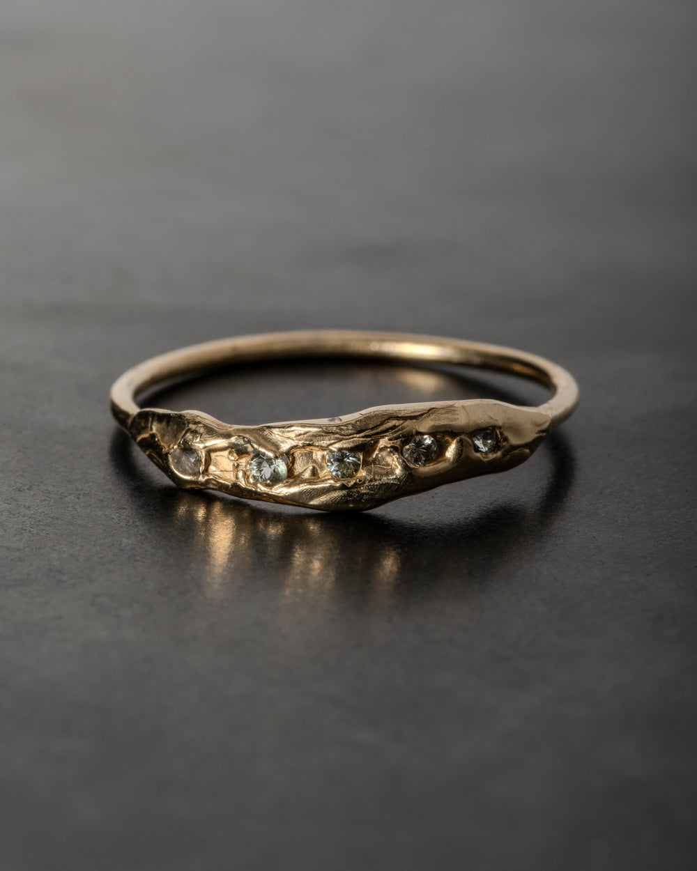 Knobbly Cosmo Ring w/ Clear Sapphires