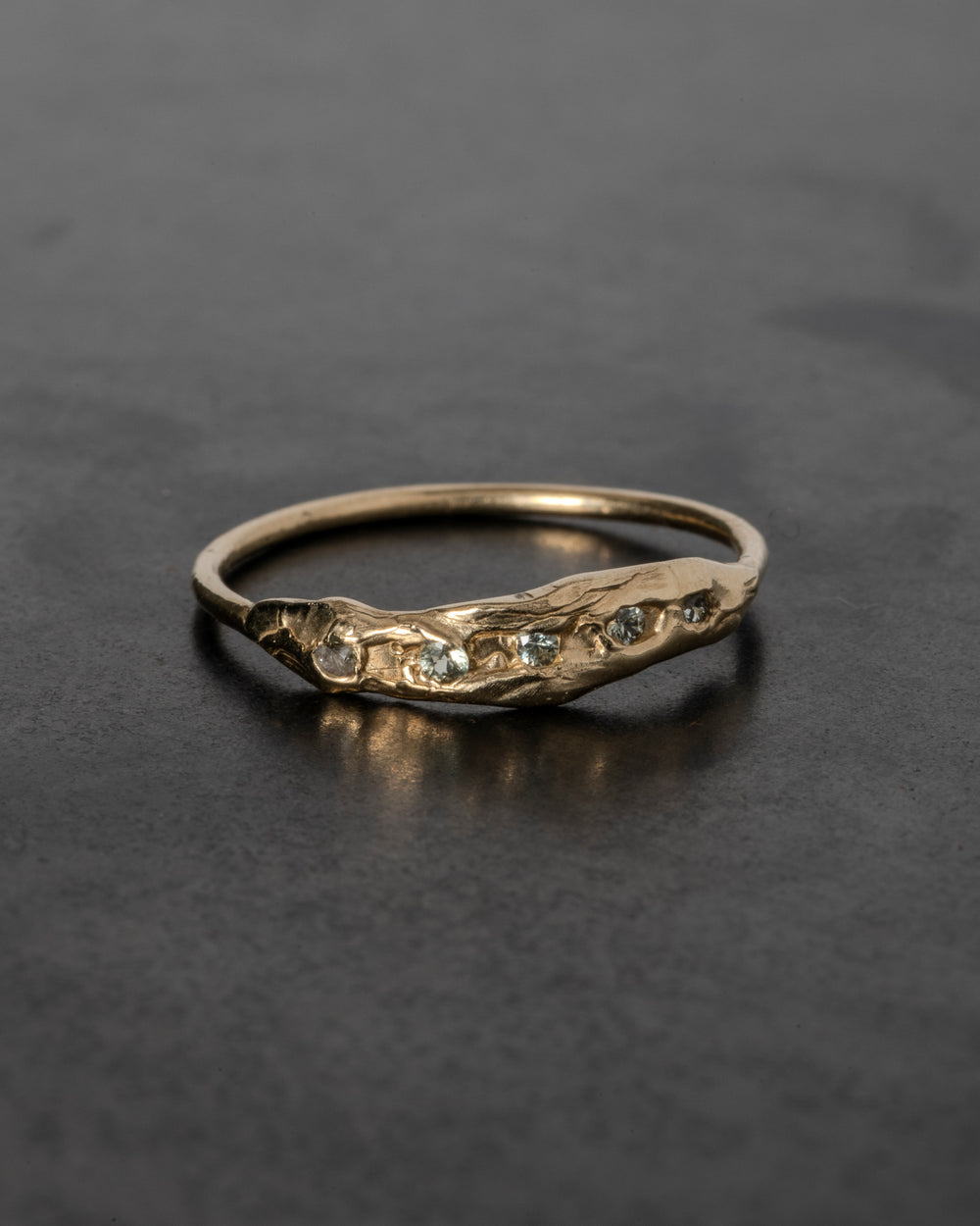 Knobbly Cosmo Ring w/ Clear Sapphires