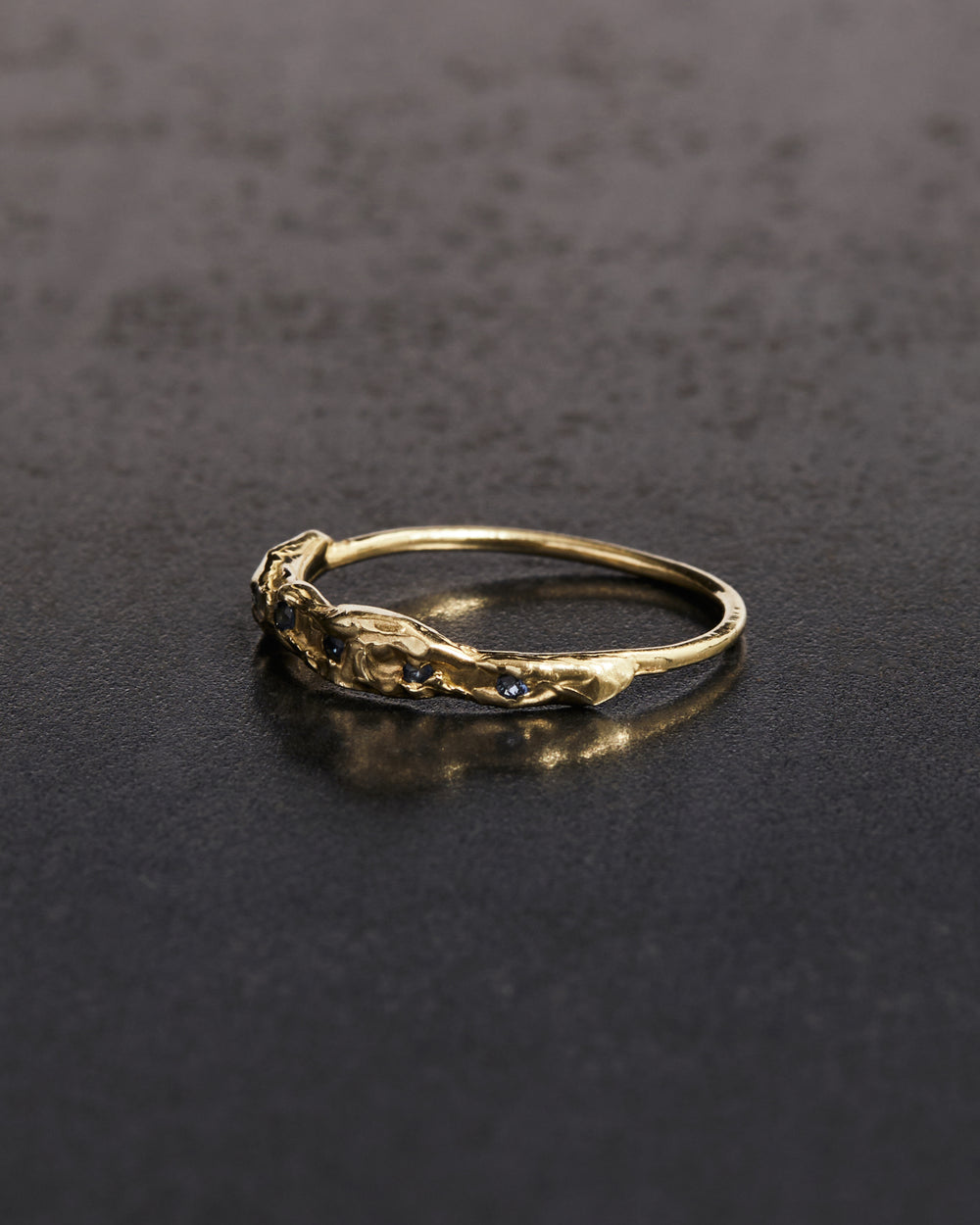 Knobbly Cosmo Ring w/ Blue Sapphires