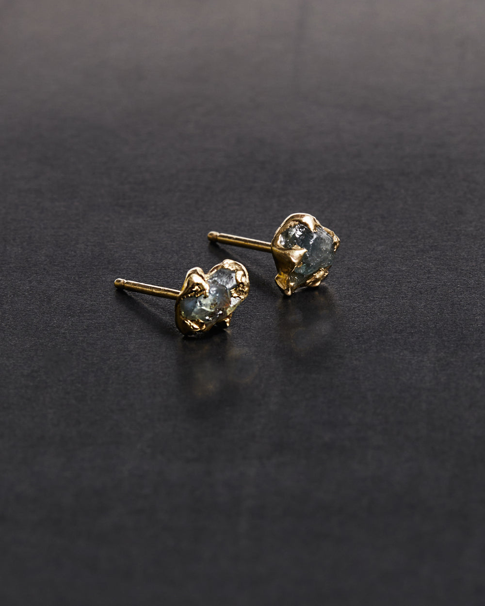 Rough Sapphire Studs