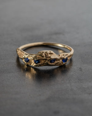 Knobbly Cosmo Ring Thick w/ Blue Sapphires