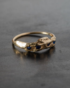 Knobbly Cosmo Ring Thick w/ Blue Sapphires