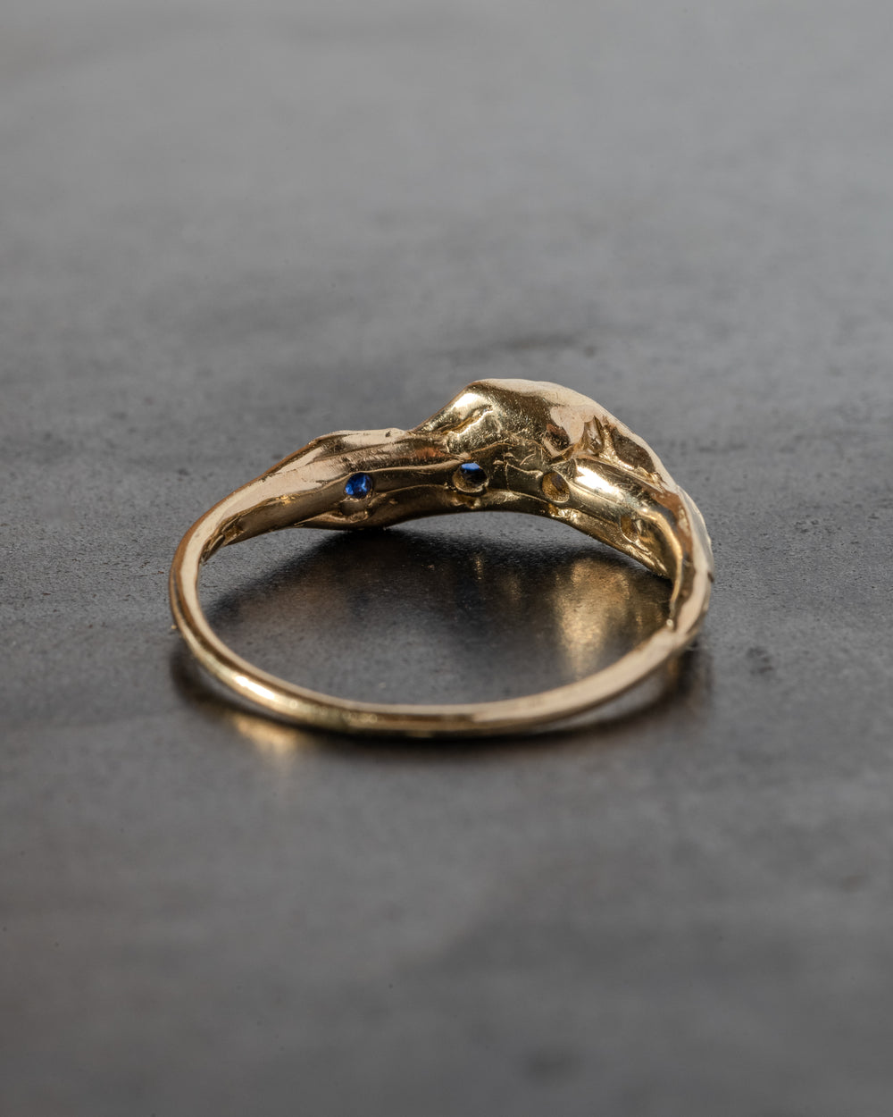 Knobbly Cosmo Ring Thick w/ Blue Sapphires