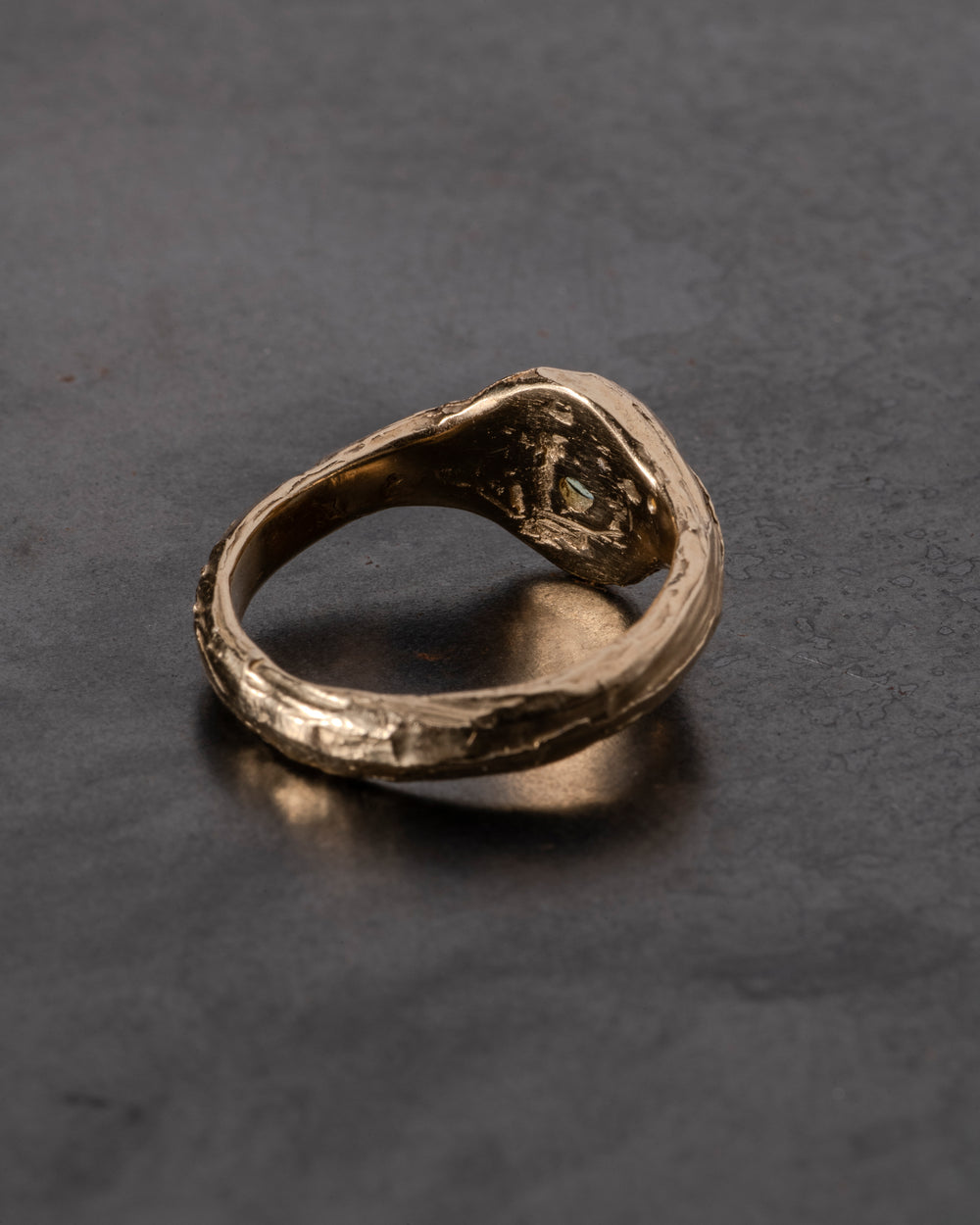 Pool of Reflection Ring Gold w/ Teal Sapphire