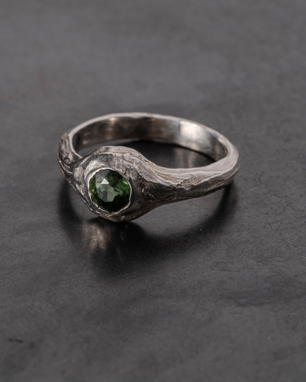 Pool of Reflection Ring Silver w/ Teal Sapphire