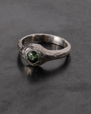 Pool of Reflection Ring Silver w/ Teal Sapphire