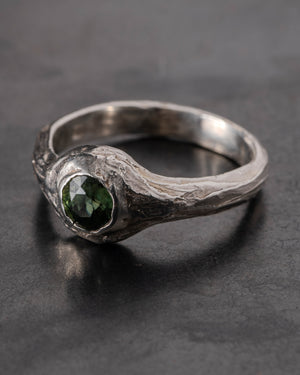 Pool of Reflection Ring Silver w/ Teal Sapphire
