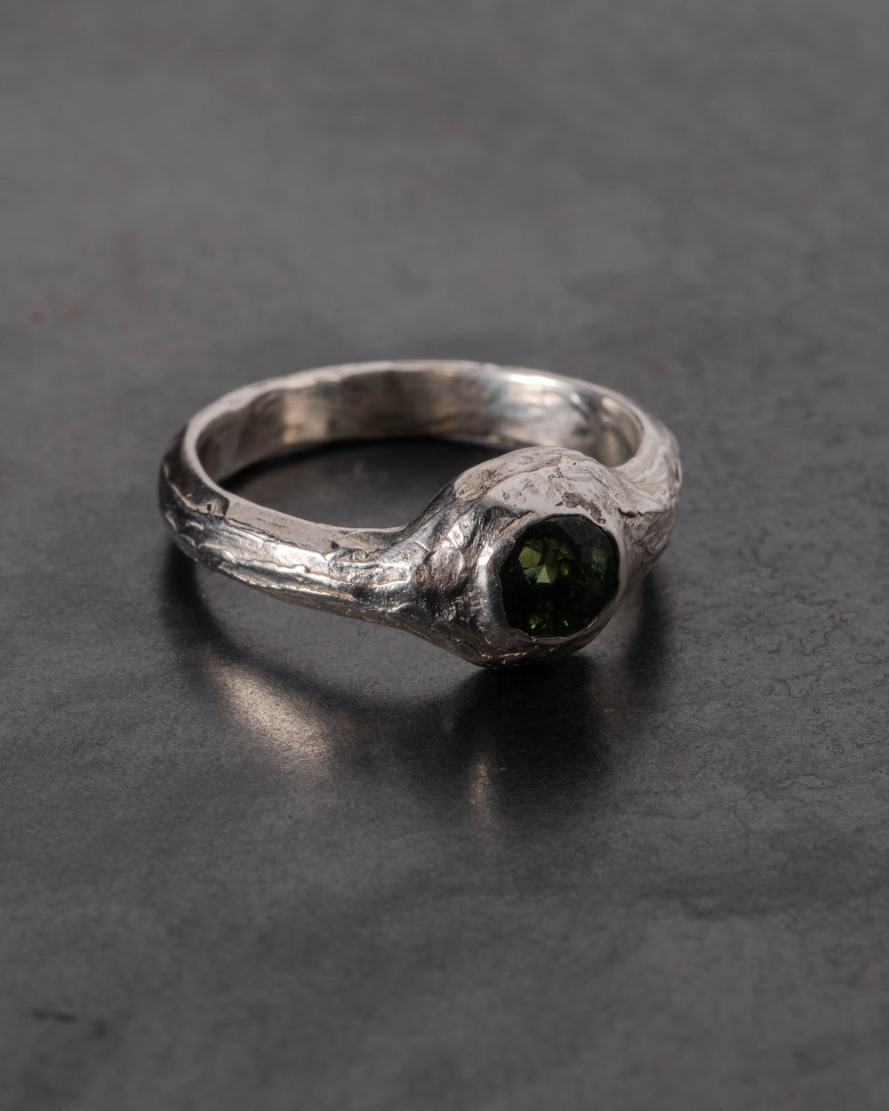 Pool of Reflection Ring Silver w/ Teal Sapphire
