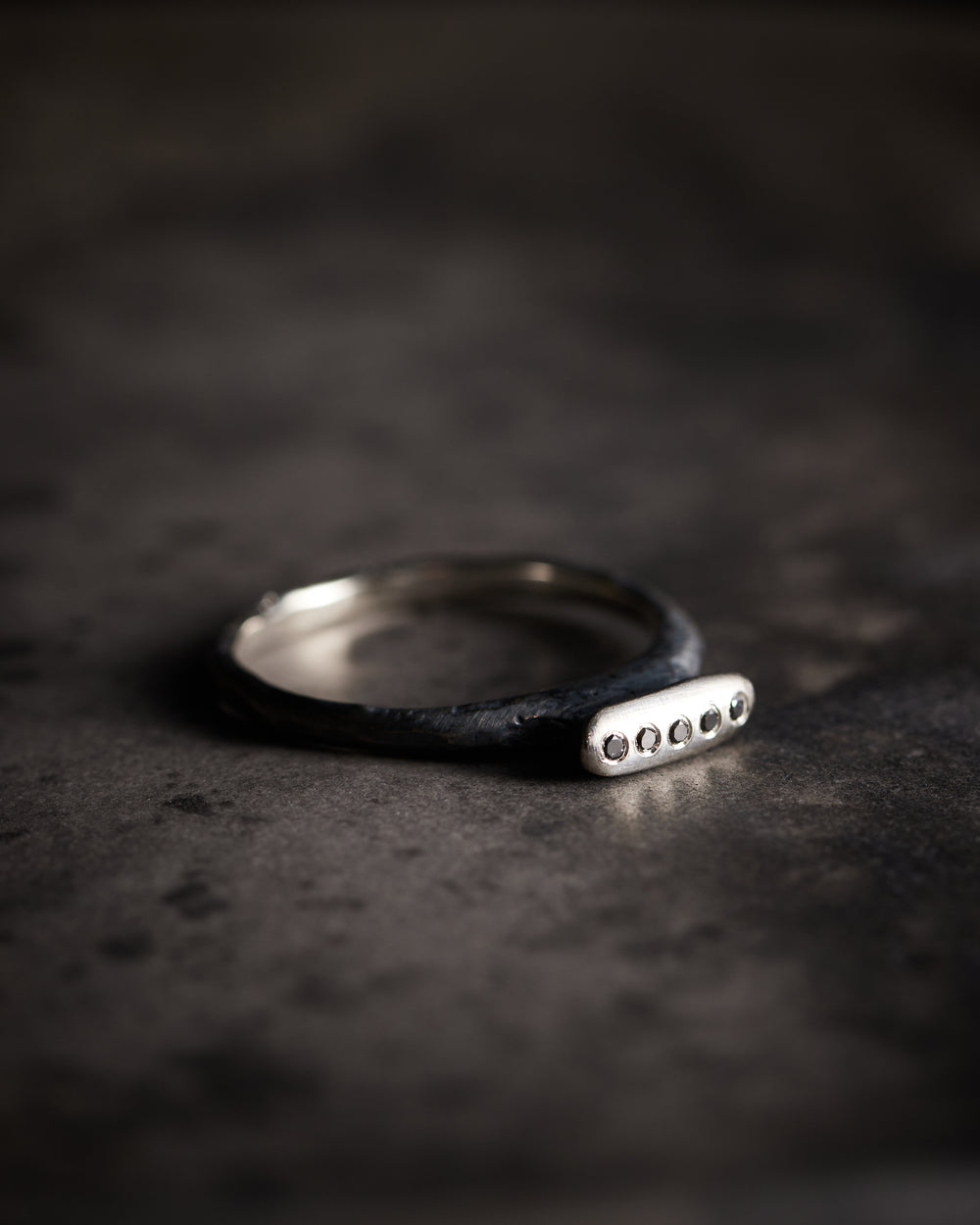 Elis I Ring Black Oxidised Silver