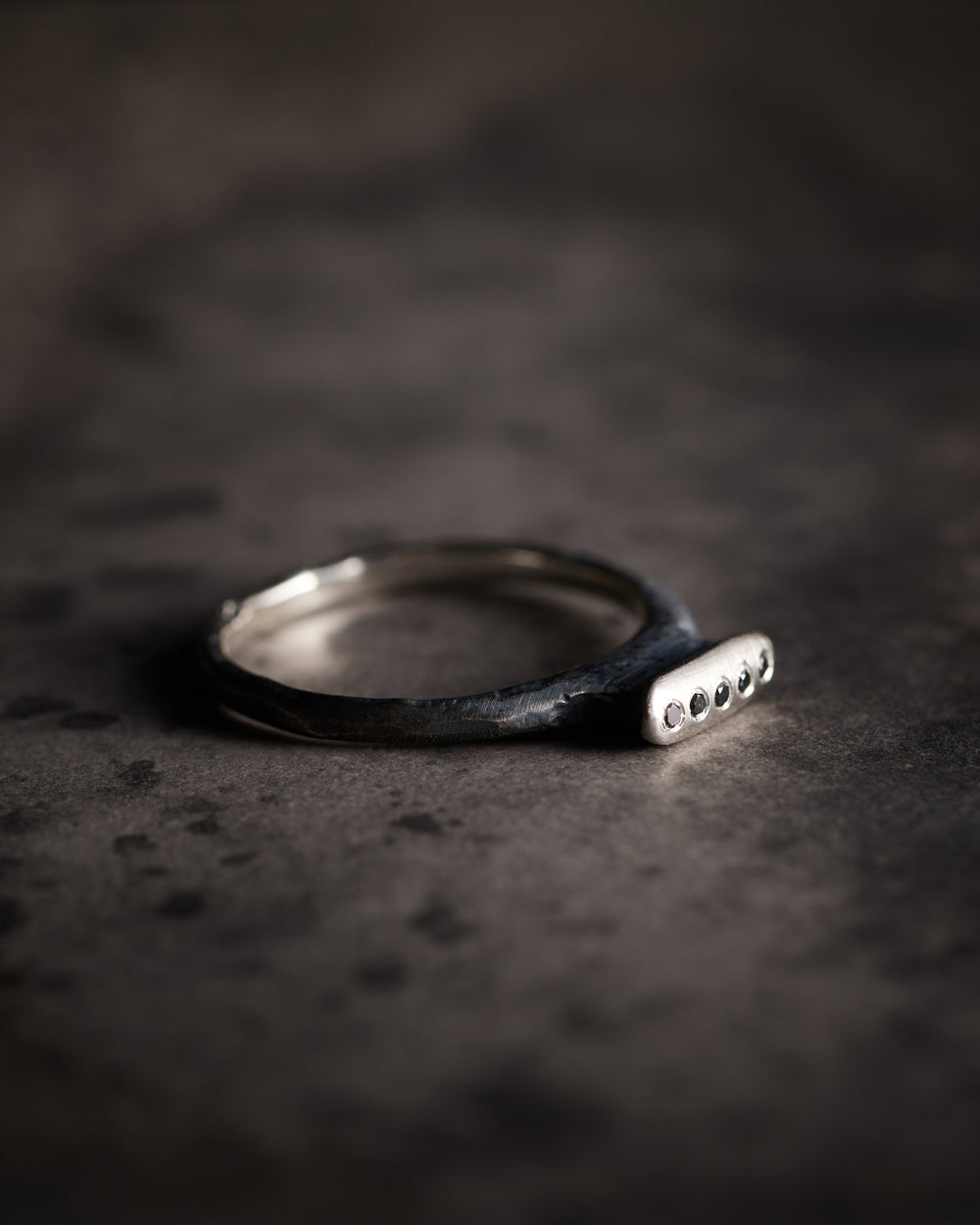 Elis I Ring Black Oxidised Silver