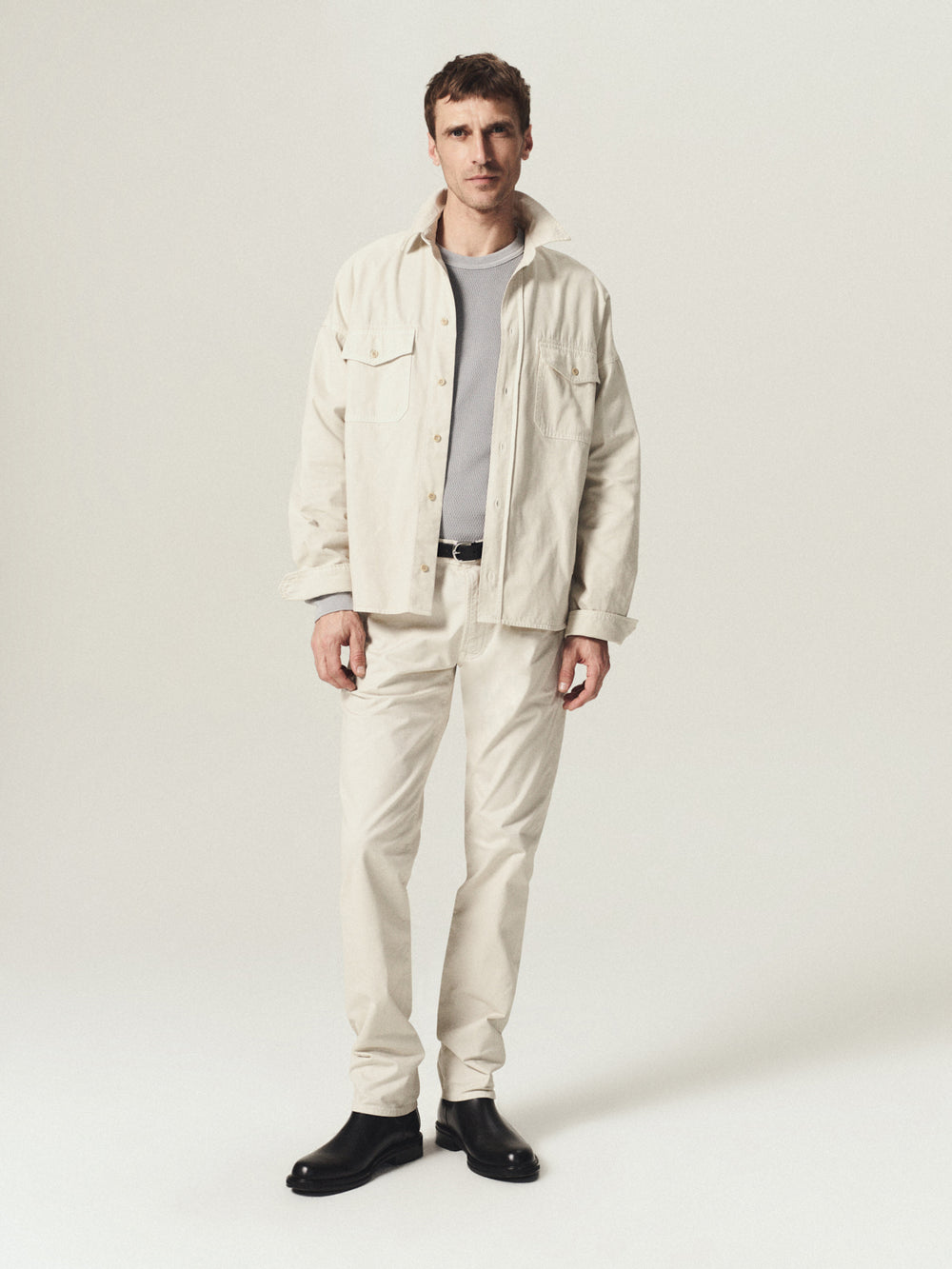 Shigoto Shirt Cashmere Touch Light Taupe