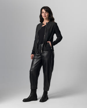Biker Leather Jacket Nero GD23S8374VREV