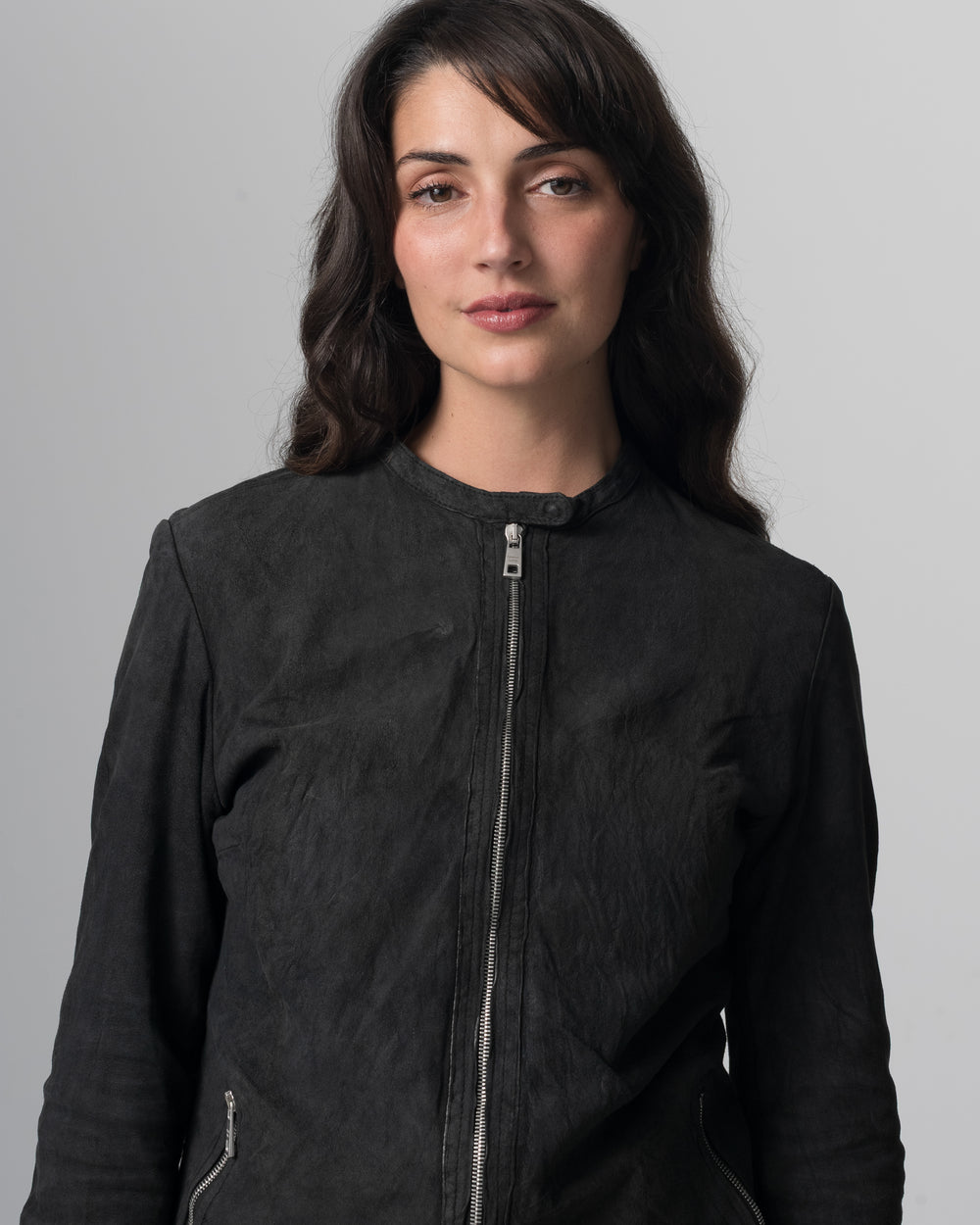Biker Leather Jacket Nero GD23S8374VREV