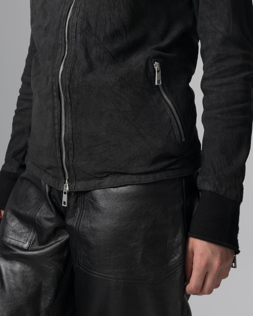 Biker Leather Jacket Nero GD23S8374VREV