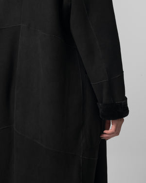 Shearling Leather Coat Nero GD26F19098MEVL