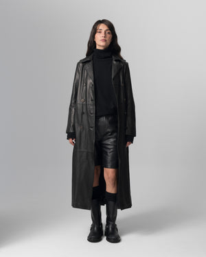 Leather Trench Nero GD26F23039VL