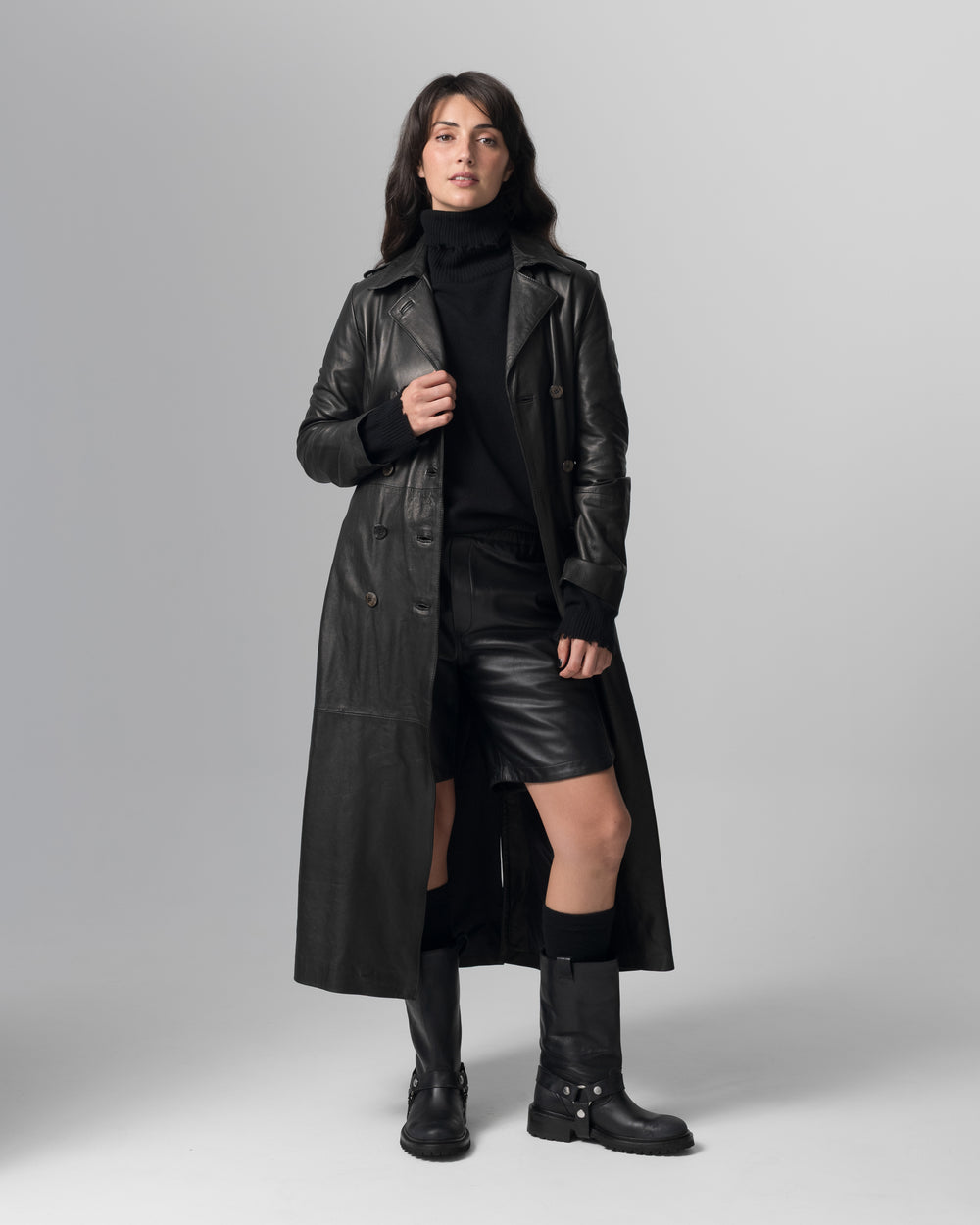 Leather Trench Nero GD26F23039VL