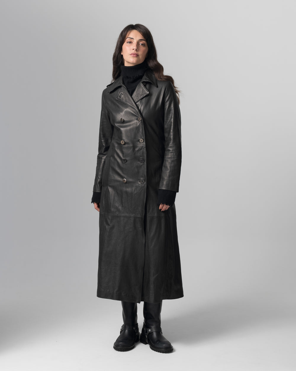 Leather Trench Nero GD26F23039VL