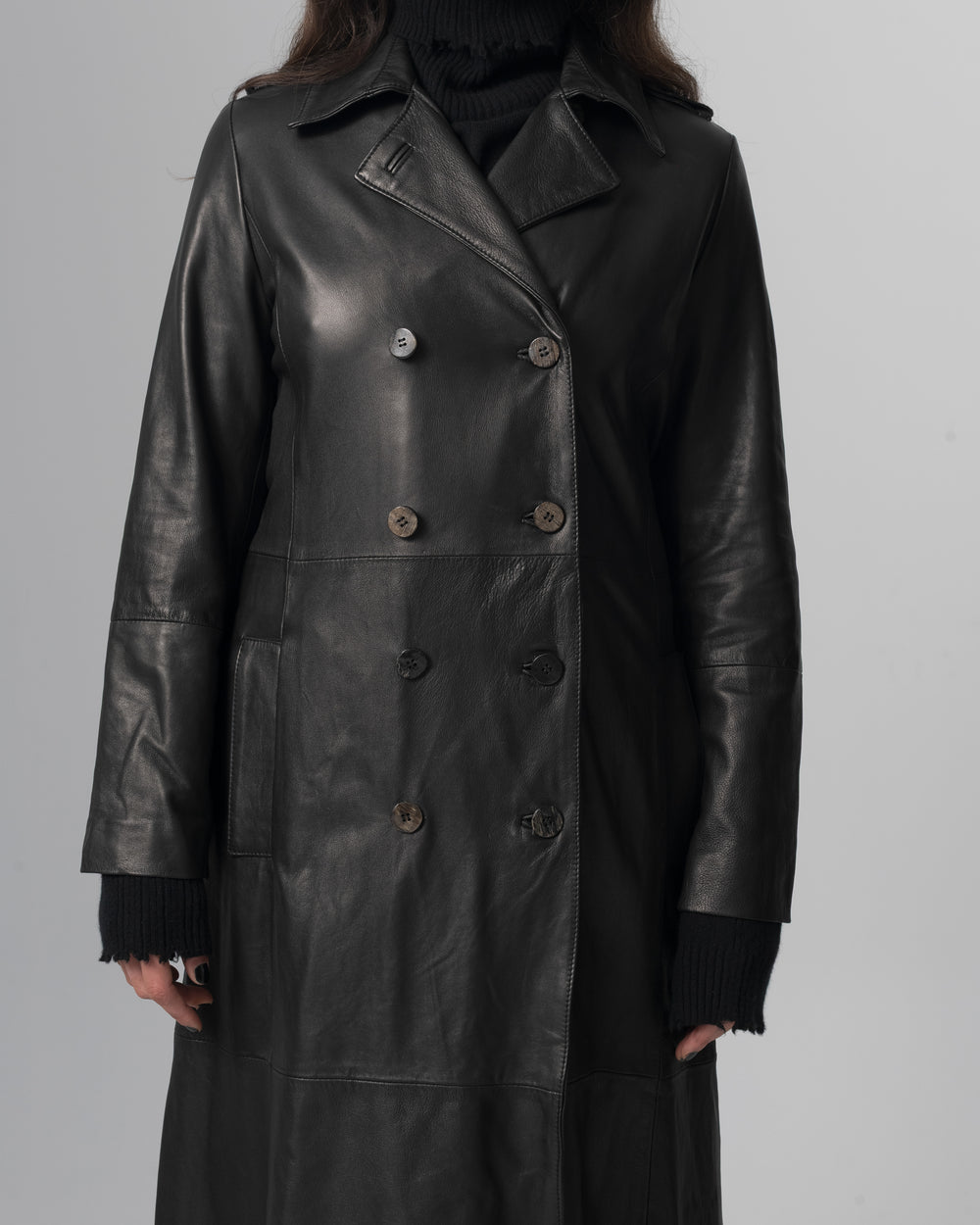 Leather Trench Nero GD26F23039VL