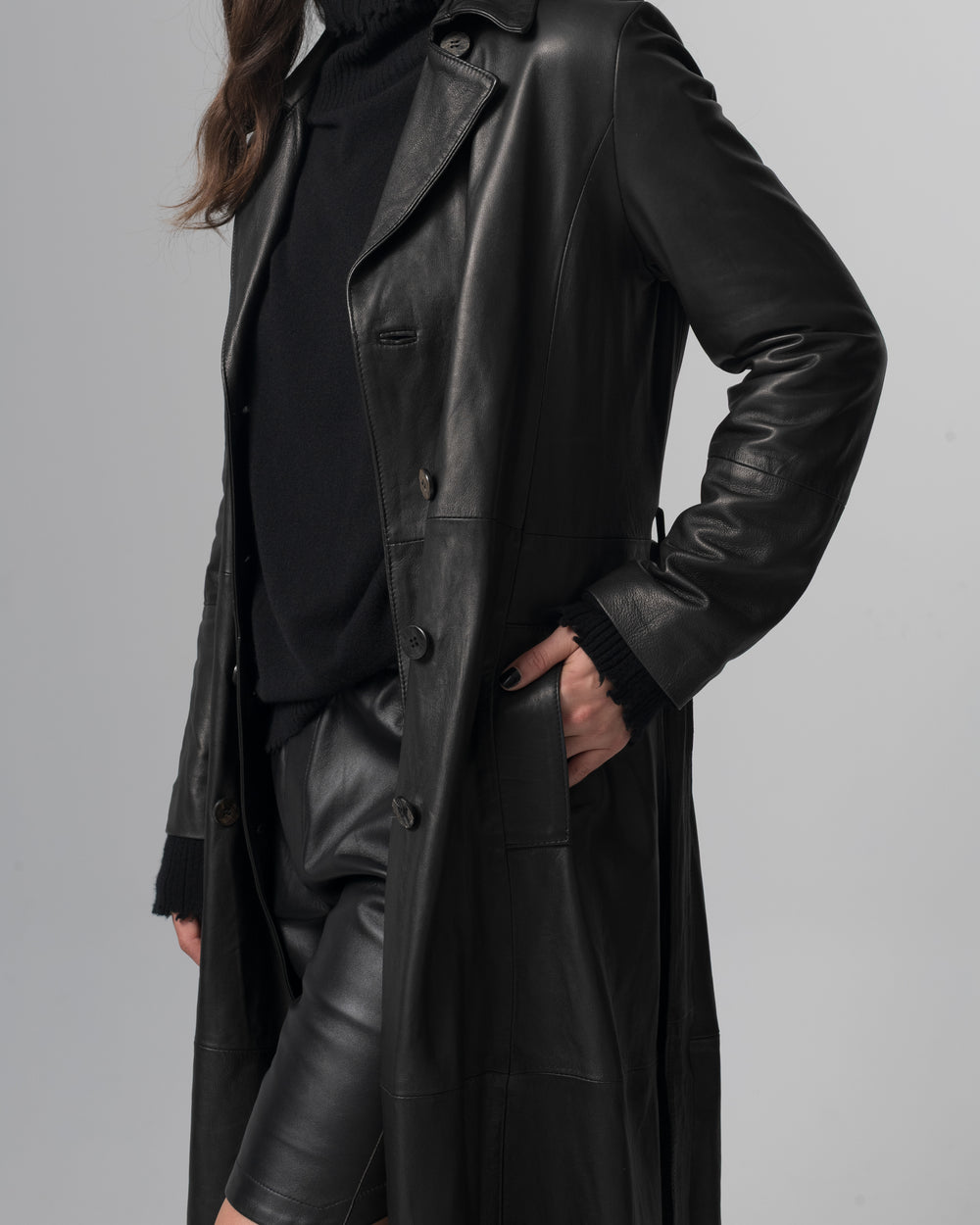 Leather Trench Nero GD26F23039VL