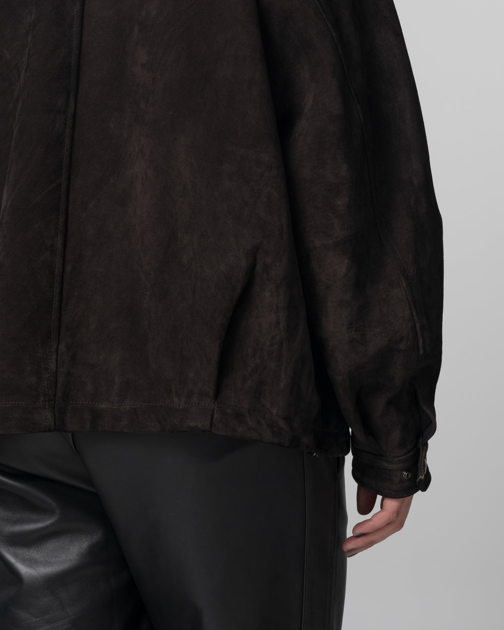 Padded Leather Jacket Moka GD26F26001BCSD
