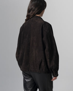 Padded Leather Jacket Moka GD26F26001BCSD