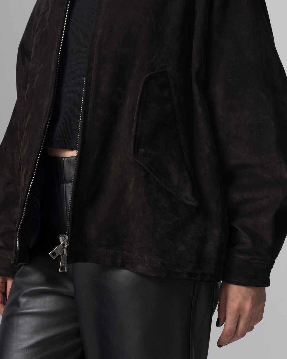 Padded Leather Jacket Moka GD26F26001BCSD