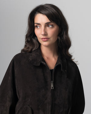 Padded Leather Jacket Moka GD26F26001BCSD