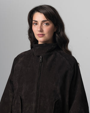 Padded Leather Jacket Moka GD26F26001BCSD