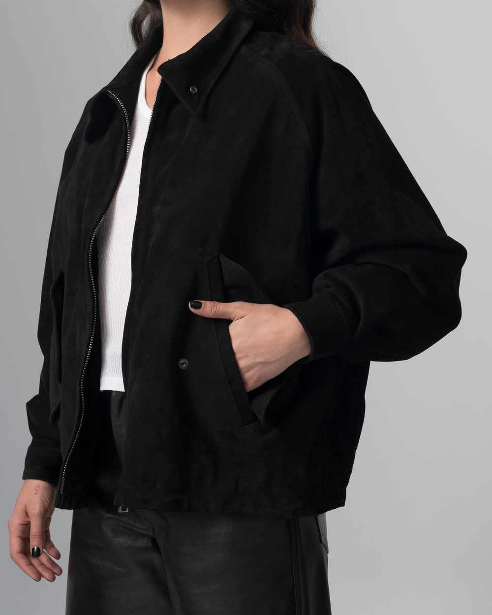 Padded Leather Jacket Nero GD26F26001BCSD