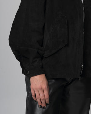 Padded Leather Jacket Nero GD26F26001BCSD