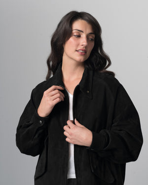 Padded Leather Jacket Nero GD26F26001BCSD