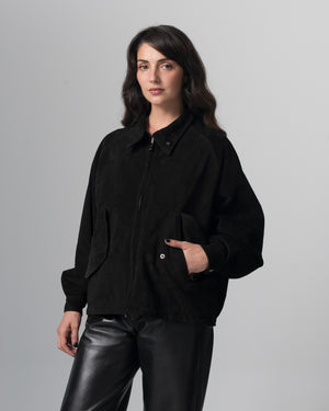 Padded Leather Jacket Nero GD26F26001BCSD