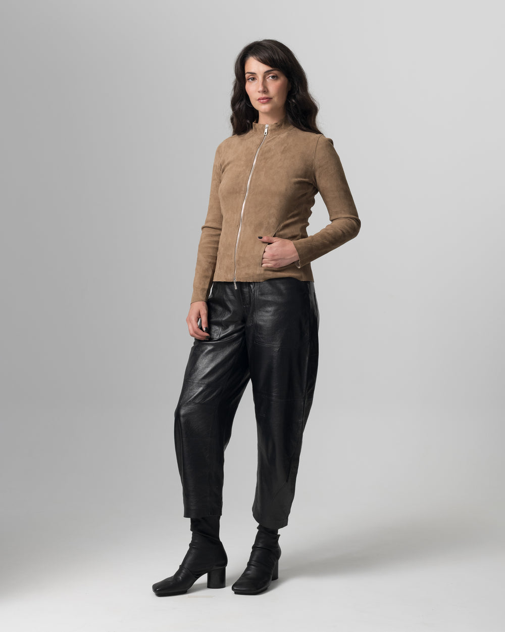 Stretch Leather Jacket Terra GD26S17095MGSD