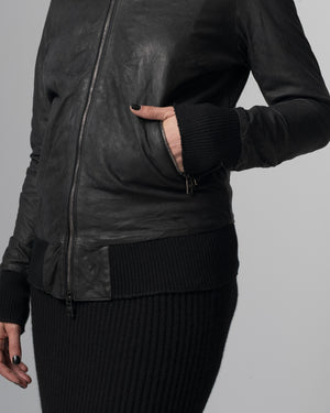 Leather Jacket Nero GD26S21098BISVBRUSH