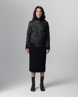 Leather Jacket Nero GD26S21098BISVBRUSH