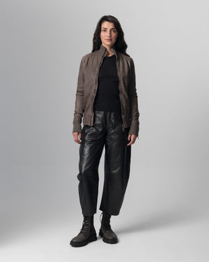 Leather Bomber Jacket Slate GD26S21098BISVBRUSH