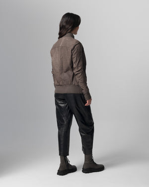 Leather Bomber Jacket Slate GD26S21098BISVBRUSH